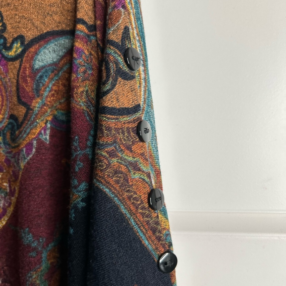 Clara Sun Woo Womens Size Large Long Sleeve Top Boho Fall Print 5788 - Picture 7 of 9